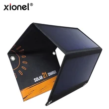 Xionel 21W Portable Solar Charger with Dual USB Port Solar Panel for iPhone 6s 6 Plus, Android, Samsung, HTC, LG, Nexus,and More