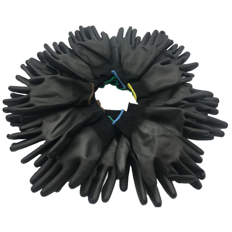 DEWBEST перчаток черные рабочие перчатки с покрытием быстрая PU серые перчатки для работы в сборе 24 шт = 12 пар