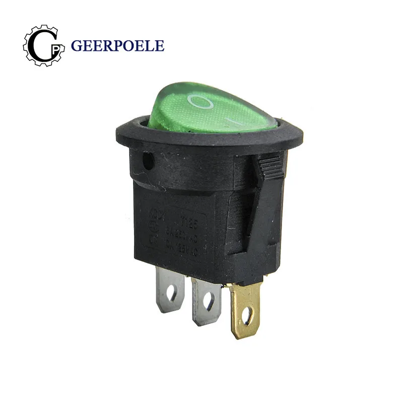 

5 pcs/lot 23mm Round Light 3 Pin 250V 6A Boat Switch Snap-in SPST ON OFF Rocker Position LED Switch