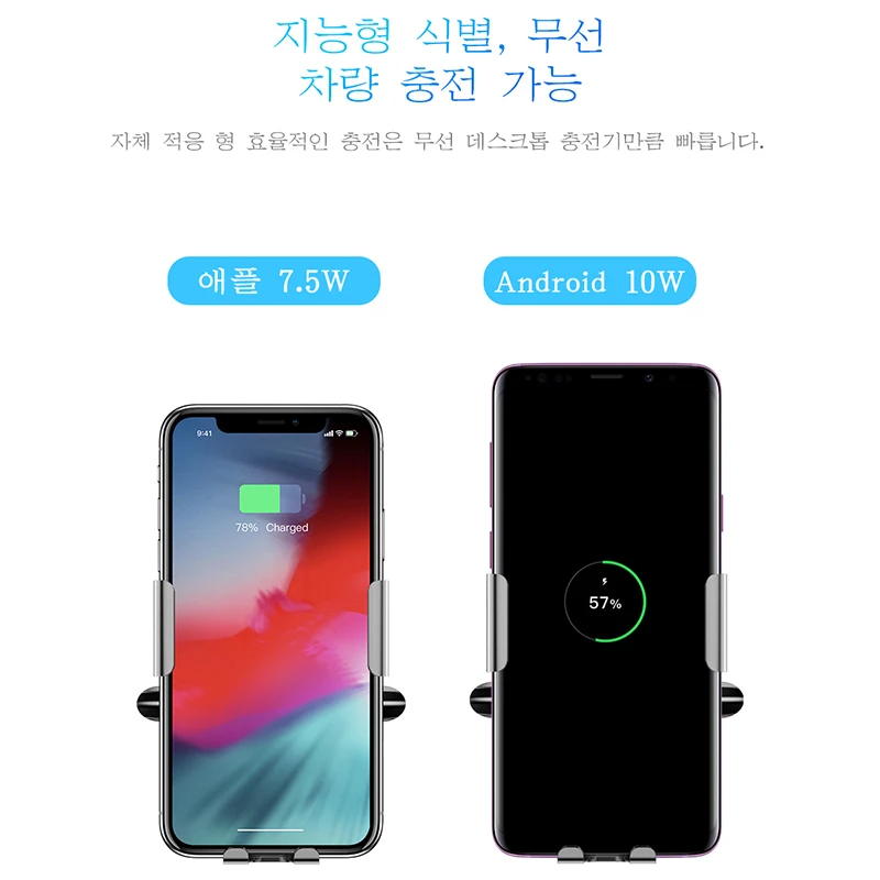 Baseus 10 Вт Qi автомобильное беспроводное зарядное устройство для Samsung S10 iPhone X