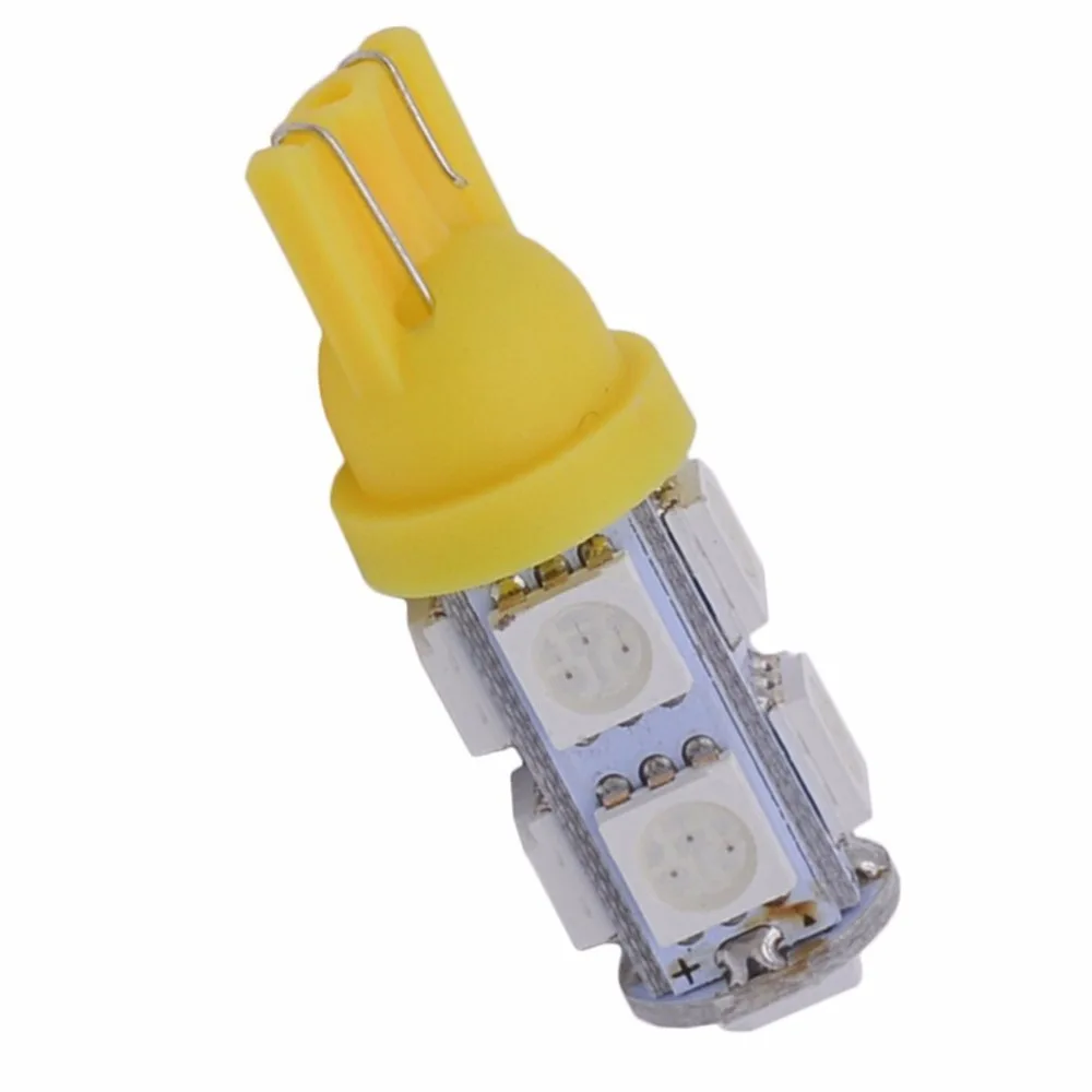 50 шт. Оптовая Продажа T10 9 SMD LED 5050 12 В белый свет 9smd 9LED Клин Авто светодиодные лампы