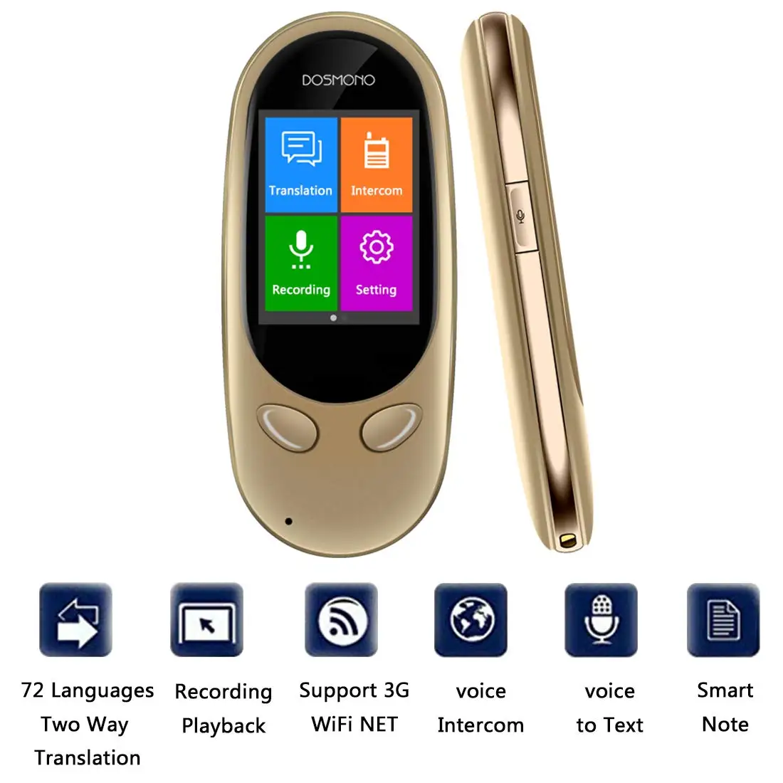 Dosmono S601 Plus 72 language двусторонний переводчик поддержка 3g wifi точка доступа часа для