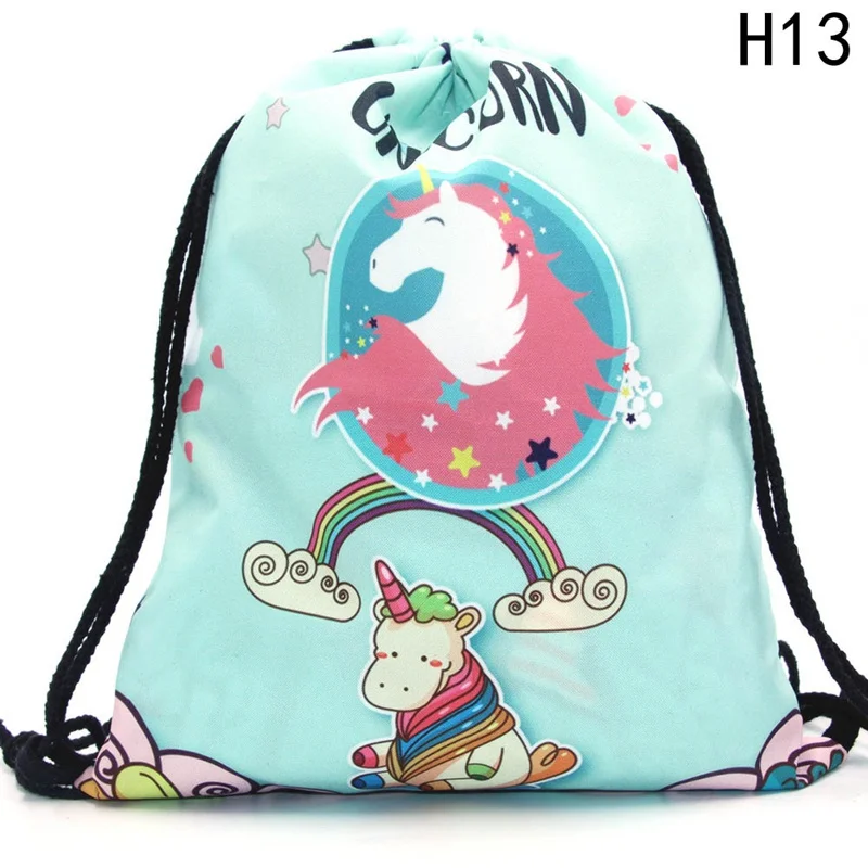 Сумка для хранения Единорог с цифровым 3d-рисунком новые модные женские сумки на шнурке сумка на плечо пляжная дорожная обувь для девочек сумки
