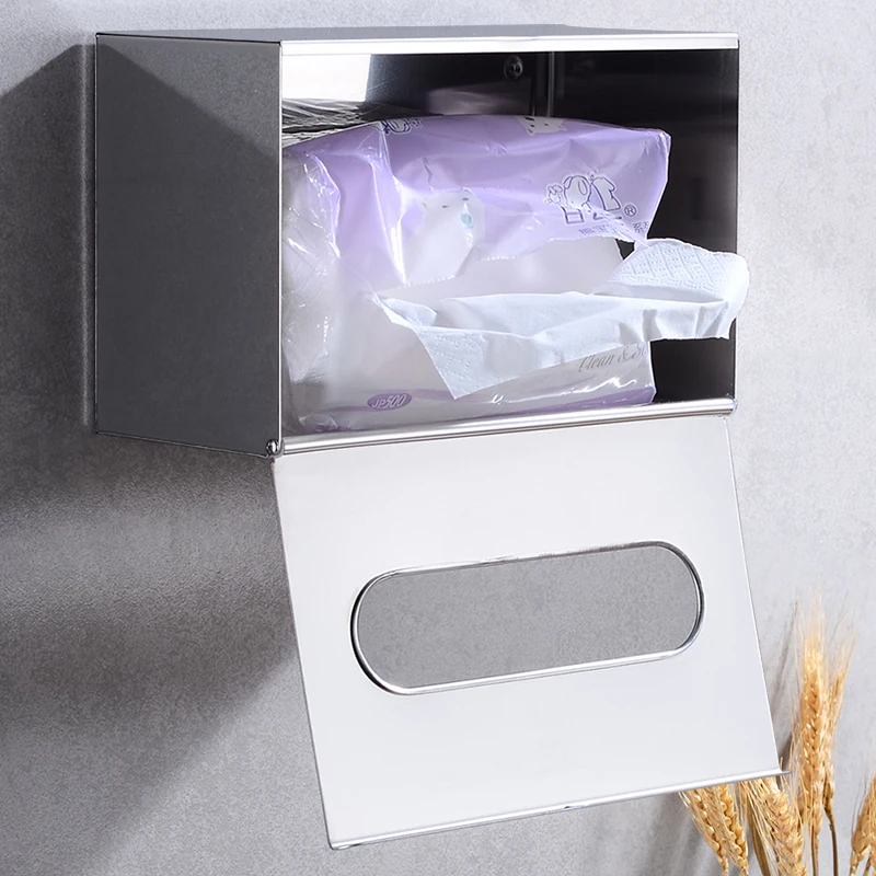 Toilet Paper Holder with Shelf Cover Stainless Steel Bathroom Paper Towel Holder Rack Wall Mounted WC Roll Paper Tissue Box Toilet Paper Holder with Shelf Cover Stainless Steel Bathroom Paper Towel Holder Rack Wall Mounted WC Roll Paper Tissue Box