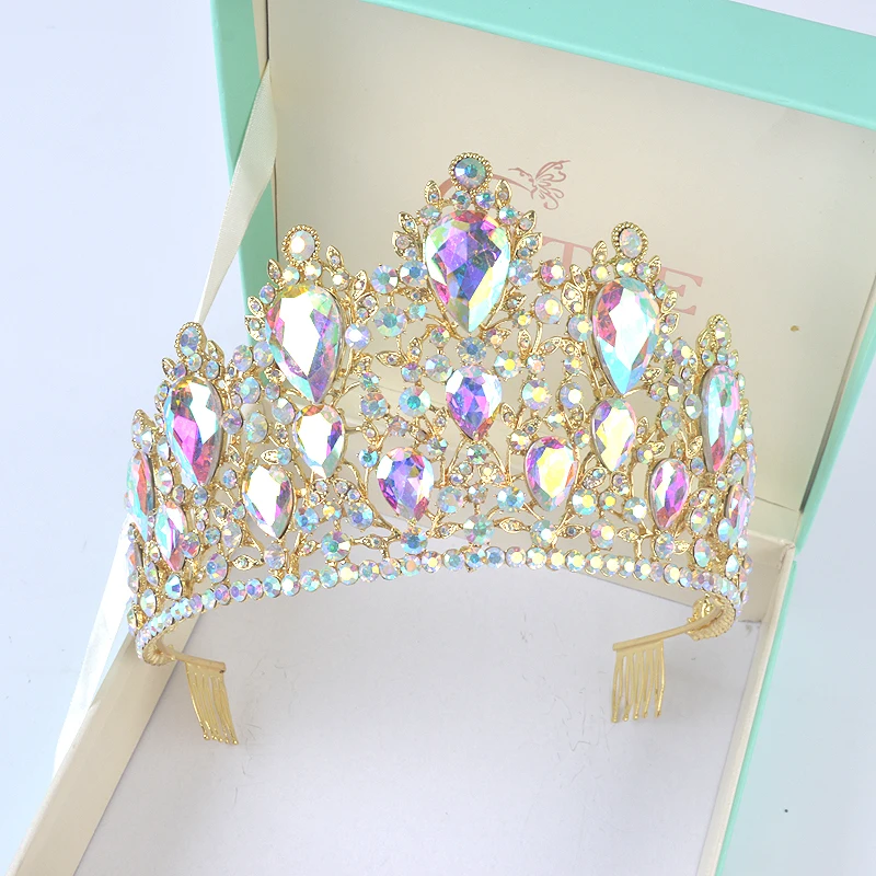 Tiara Crown Ab Crystal Tiaras Crowns Queens Hair Accessories