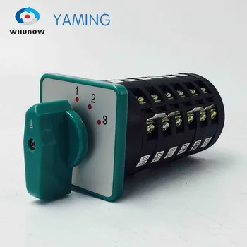 

Yaming electric 5A 380V rotary cam switch 3 position 6 poles 36 terminals main universal changeover switch LW6-6