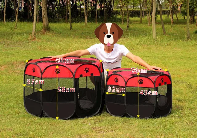 Pet Bed Portable Pet Tent Folding Dog House Cage Dog Cat Tent Playpen Puppy Kennel Easy Operation Octagonal Fence Drop Shipping
