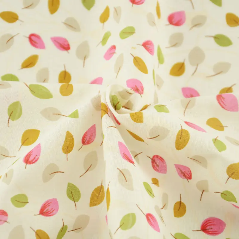 

Cotton Fabric Sewing Coloured Leaves Designs Tecido Scrapbooking Plain Cloth Patchwork Textile Tecido Special Style Doll's DIY