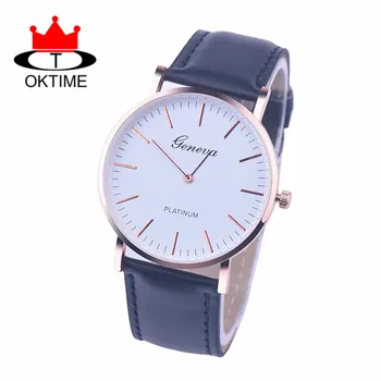 

DHL free 100pcs/lot,Top Brand GENEVA Watches Men Leather Strap Wristwatch Reloj Hombre Relogio Masculino Horloge