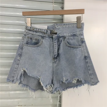

Women Denim Shorts 2019 new Summer Hot selling plus size women fashion casual sexy shorts outerwear irregular Loose Pants J314