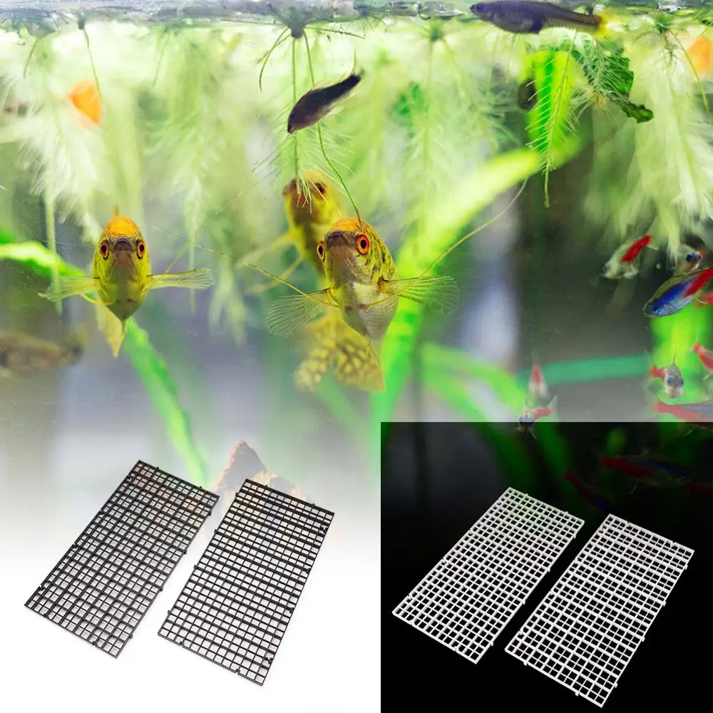 

2 pcs grid divider tray egg crate louvre aquarium fish tank bottom isolate