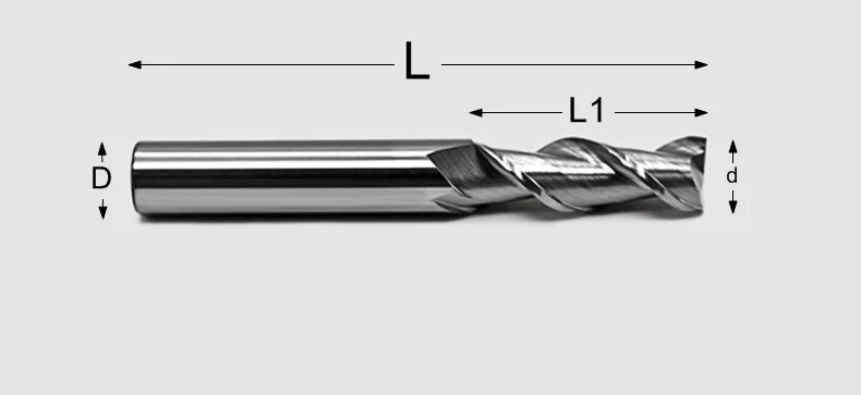 2pcs- HRC55 2 флейты твердосплавные фрезы для алюминиевых инструментов с ЧПУ твердосплавные плоские фрезы Фрезы