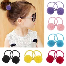 24 pçs bola de pele elástica menina das mulheres titular rabo de cavalo bola de pelúcia anel de cabelo elástico corda de cabelo acessórios de borracha hairband
