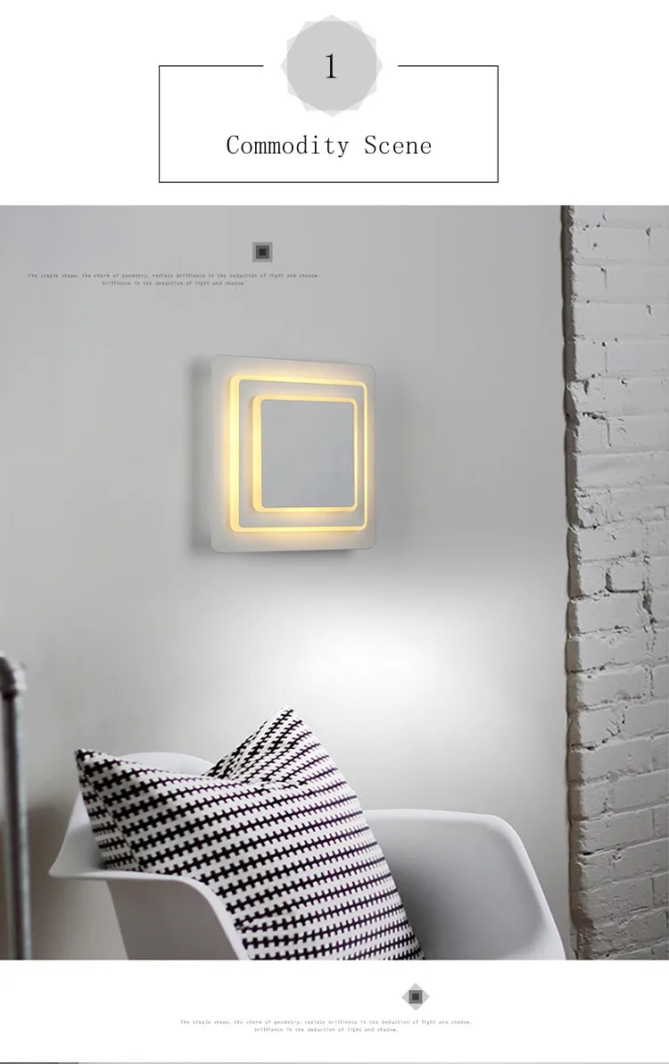 Art Deco LED Wall Sconce Light Fixture Direction Adjustable Applique Murale Luminaire 3
