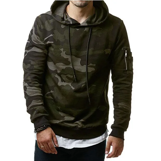 2017 Nueva Moda Camuflaje Sudaderas Hombre Slim Fit Casual