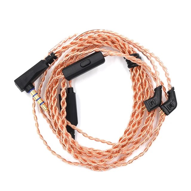 US $6.65 KZ powder gold line oxygen free copper upgrade line AS10.zs10.ed16 with wheat line control call KZ 