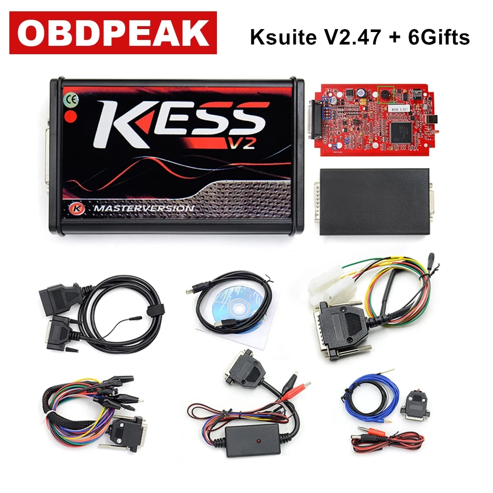 KESS V2 Master Kess V2.47 V2.23 V5.017 EU Red PCB No Token лимит ECU программирование Ktag OBD2 менеджер Тюнинг