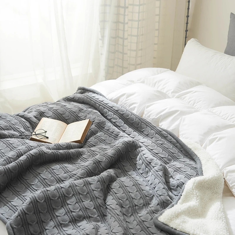 Lamb Blanket Thickened Knitted In Winter Single Slim Quilt Dormitory Air-conditioned For Office Nap | Дом и сад