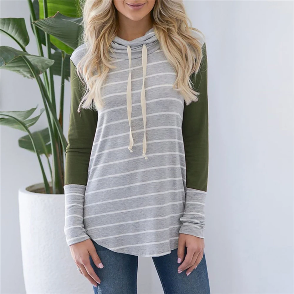 Pregnant Maternity Womens Nursing Clothes Stripe Long Sleeve Round Neck Breastfeeding Blouse Fashion Top Plus Size S-2XL