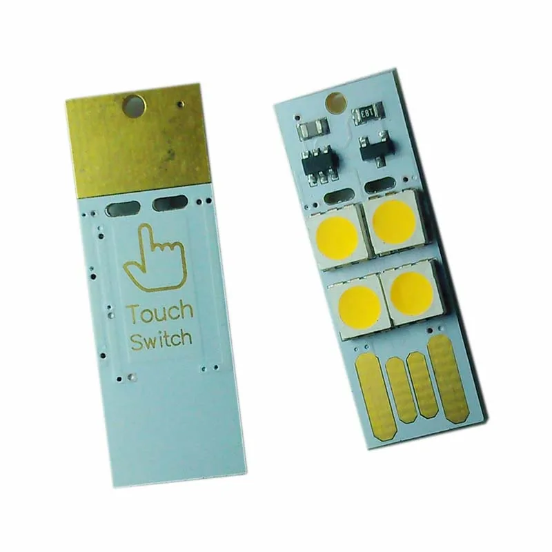 

Useful mini USB Light with touch switch warm white light 4 LED bulb