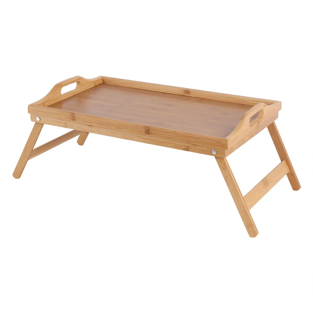 Portable Bamboo Wood Desk Hot Sale Portable Bamboo Wood Bed Tray Useful Breakfast Laptop Desk Tea Food Sofa Bed Tray Picnic Studying Table Wholesale
