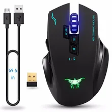 COMBATERWING Rechargeable 2 4G Wireless Wired Gaming Mouse Optical Mice Adjustable DPI 8 Button for PC