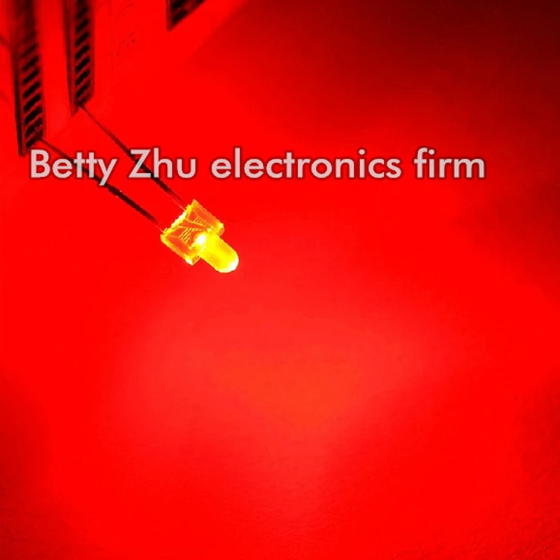 

1000PCS/LOT LED light-emitting diode 2MM red shell hair red light