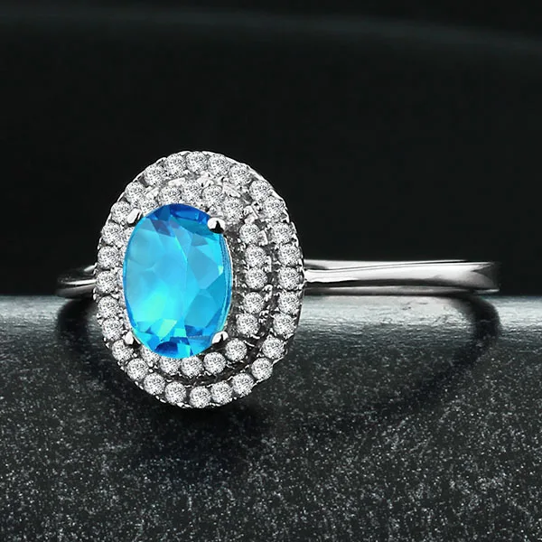 Natural Stone Ring Fashion Party Ring 925 Sterling Silver Jewelry for Women (Come With Box) (JewelOra RI101422)