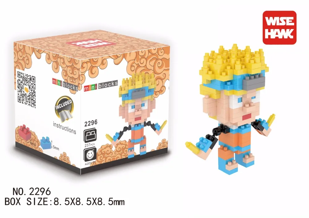 Мудрый ястреб nanoblocks Новый Наруто Алмазные Блоки Мини блоки Милые Игрушки Micro