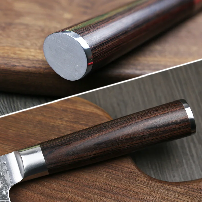 6.5 inch nakiri vegetable knife Damascus steel kitchen knife Japanese VG10 best chef knives with color wood handle cleaver