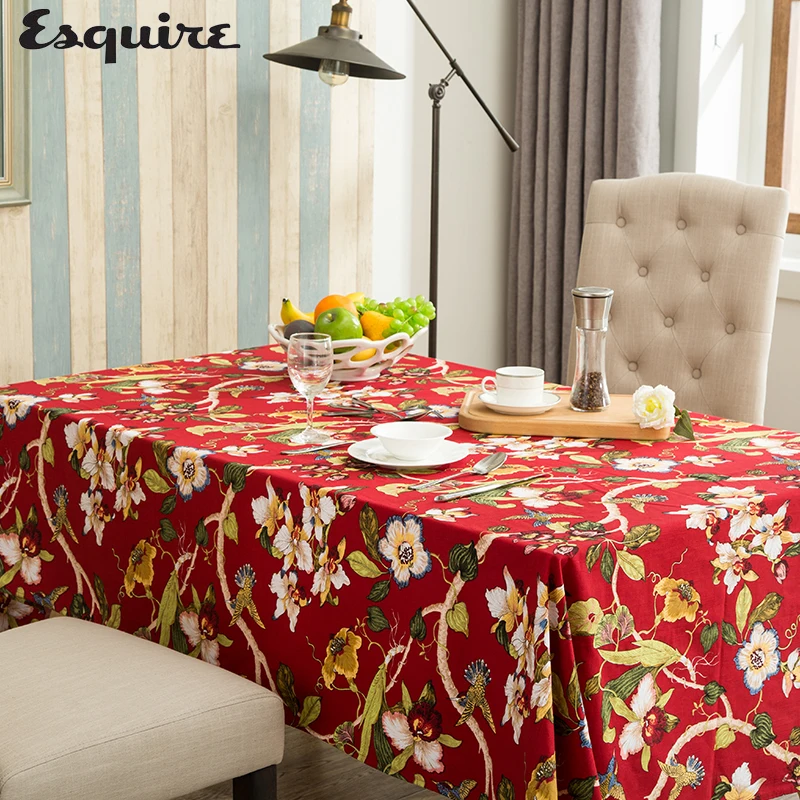 Buy ESQUIRE Cotton Fabric Dining Table Cloth Rectangle and Square Household