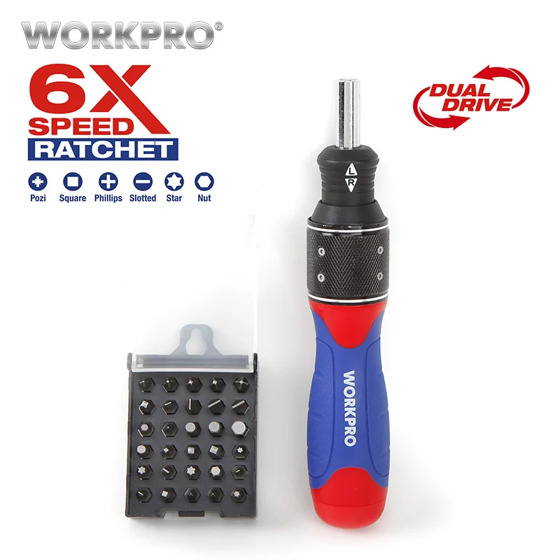 Koop WORKPRO 32 in 1 6X Snelheid Schroevendraaier met Bits Set Thuis Reparatie Tool Gratis Verzending