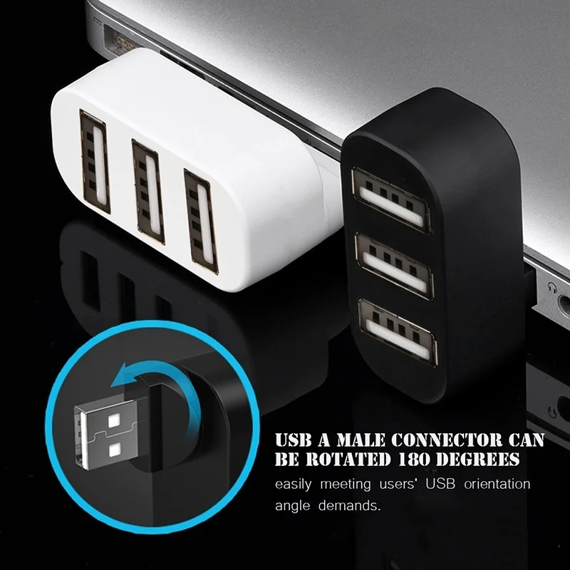 Концентратор USB 3,0 сплиттер 3 порта Высокоскоростной Usbhub адаптер для компьютера ПК жесткий диск мышь 180 Вращающийся несколько Usb3 Hab Adaptador