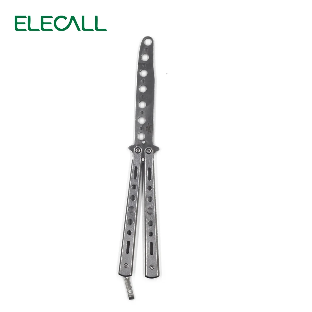 

ELECALL butterfly Knife butterfly trainer balisong training tool folding knife self defense knife white not sharpened