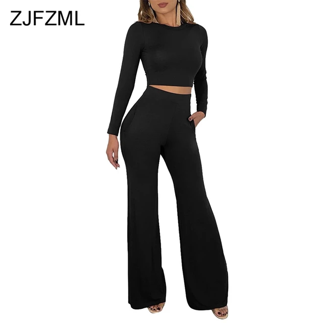 Buy ZJFZML Black White 2 Piece Matching Set Women Full