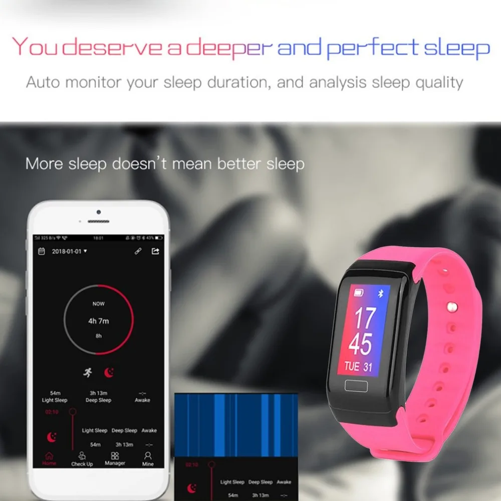 Горячие Bluetooth Смарт-часы Android/IOS Спорт Шагомер сна монитор здоровья часы браслет пульса монитор артериального давления