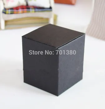 

7.5*7.5*7.5CM,Black Paper Gift Craft Boxes Cosmetic Cream Jar Bottle Packaging Box 200piece\lot