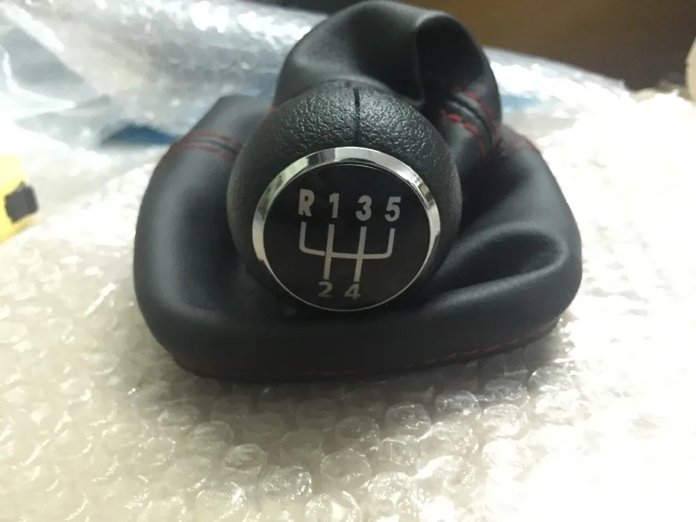 

5 Speed Gear Shift Knob with COVER GAITOR BOOT black Base Surround With Red Line For VW Golf 3 MK3 92-98/T4 91-04/Vento 92-98/