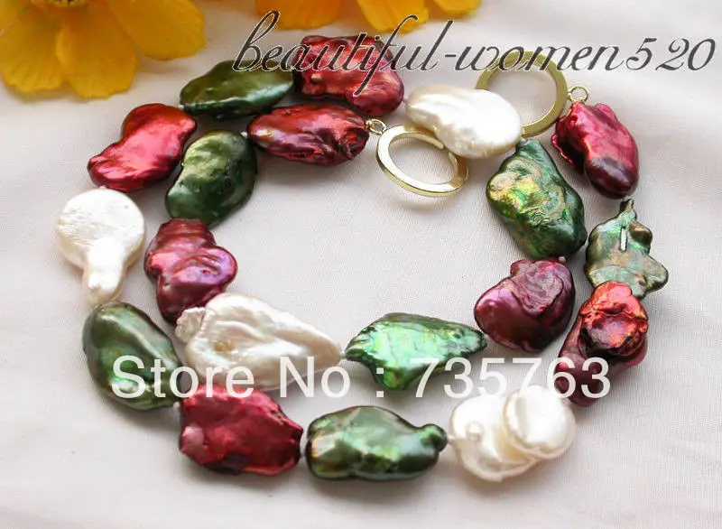 

HOT 00187 Amazing 17" 23mm multicolor sheet KESHI REBORN PEARL NECKLACE