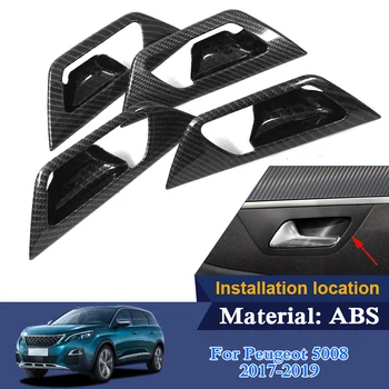 

QCBXYYXH Car Styling Car Inner Door Handle Box Sequins Interior Auto Accessories Handle Frame Sequin For Peugeot 5008 2017-2019