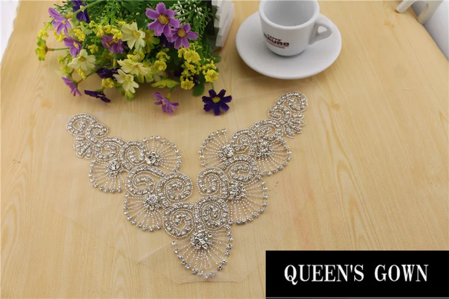 Rhinestone Decoration Necklace Beaded Bridal Trims Bridal Sew On