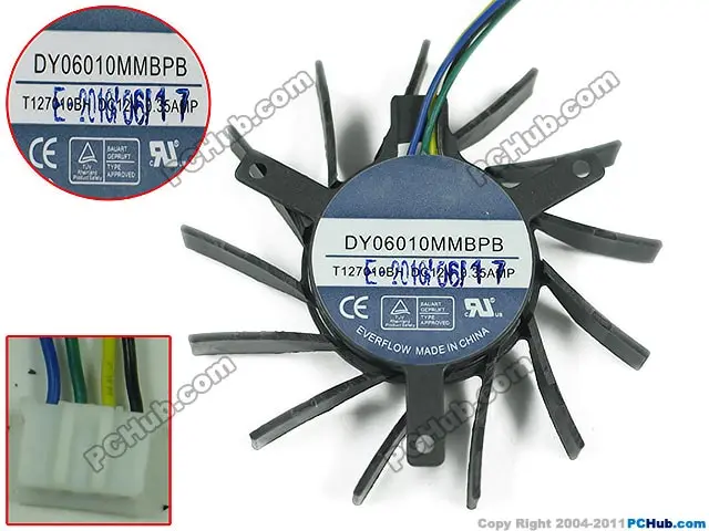 Everflow DY06010MMBPB T127010BH DC 12V 0.35A Сервер вентилятор охлаждения|round fan|server fandc fan 12v |
