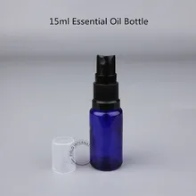 5 шт./лот, пустая 15 мл стеклянная бутылка для эфирного масла, черная крышка, 15 г, флакон для парфюма, Маленькая женская косметика, спрей, горшок, синяя упаковка