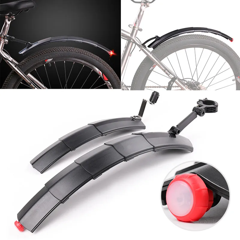 2pcs 26 Inch Mountain Cycling Front Rear LED Mudguard Set Bike Bicycle