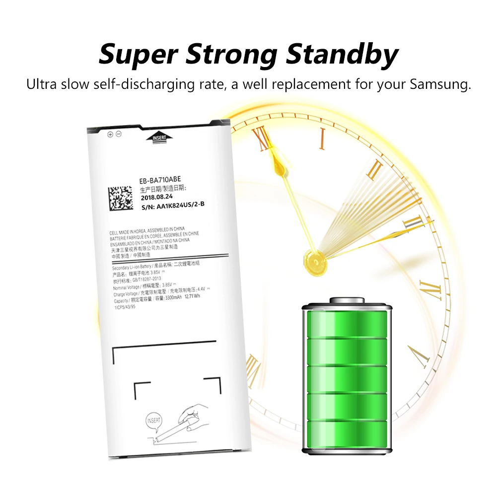 Литиевая батарея для Samsung Galaxy A7 2016 A7100 A710 A7109 A710F|Аккумуляторы мобильных телефонов|
