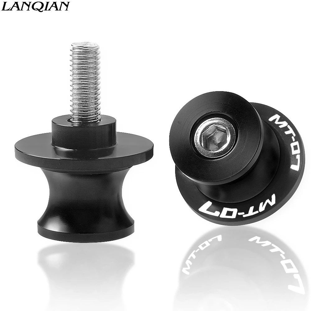 Black MT07 Для Yamaha mt-07 MT07 MT 07 Мотоцикл с ЧПУ алюминиевый маятник Катушки слайдер мотоцикл запчасти подвешиваемая жердочка винтовой рычаг падение ползунки - Цвет: Black MT07