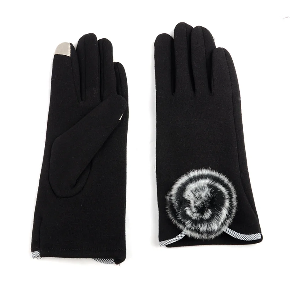 Новые стильные женские перчатки, женские модные теплые зимние перчатки с плюшевыми шариками, женские зимние теплые перчатки для защиты рук от ветра
