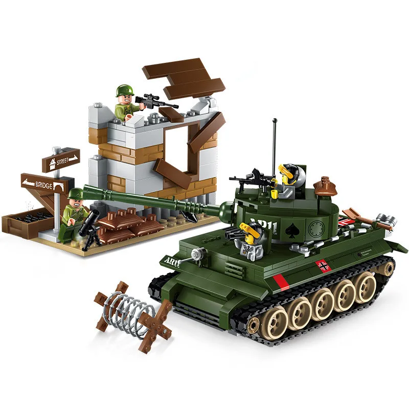 Город Военная война танк тигр игрушка контратака упражнения строительные блоки наборы кирпичи модель детские игрушки Совместимые sermoido