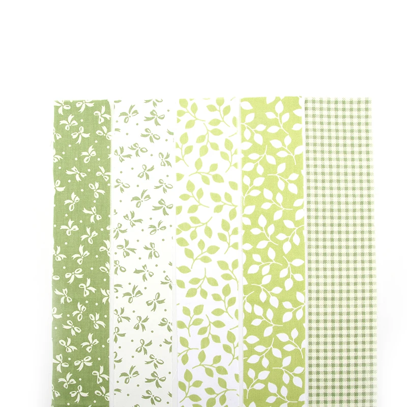 

NEW 5 Colors Green Floral Patchwork Cotton Fabric Strips tissu Sewing Patchwork Fabric For Bag Hat Doll Baby Cloth ZH1-6