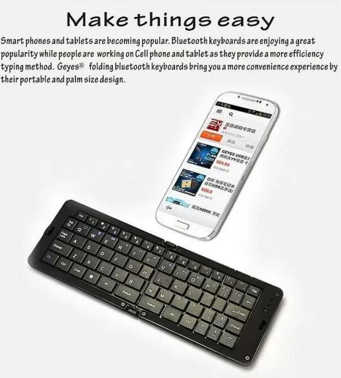 Универсальная беспроводная клавиатура 3,0 Bluetooth KB218 мобильных телефонов Аксессуары для клавиатур Android, IOS, Windows для Iphone IPad Xiaomi